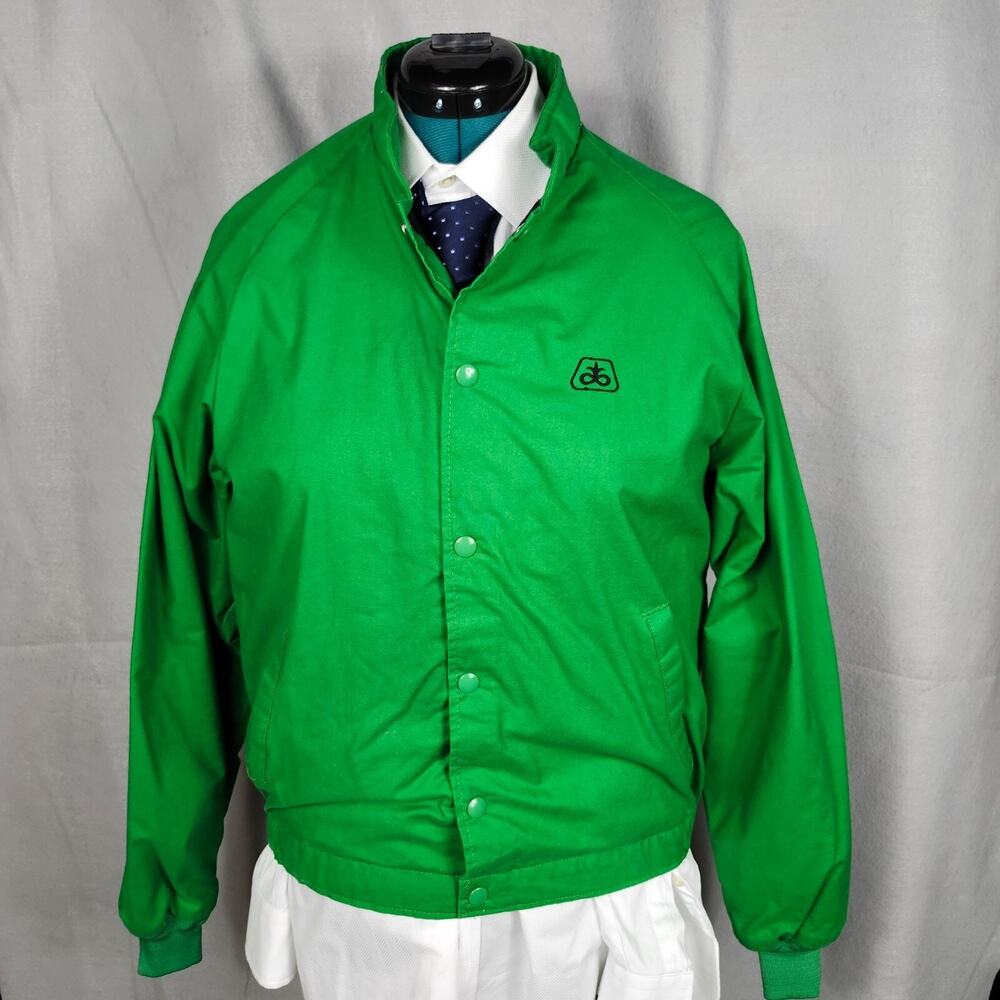 Pioneer Hi-Bred Green Swingster Jacket With Proud Farmer Logo & Snap Front Large